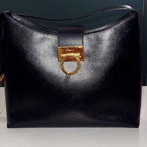 Ferragamo Shoulder Bag Black. Great condition.
